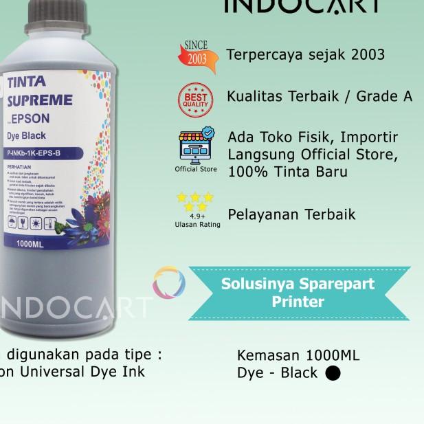 IndoCart Tinta Refill Printer Epson L100 L120 L200 L210 L310 L350-1kg - Hitam