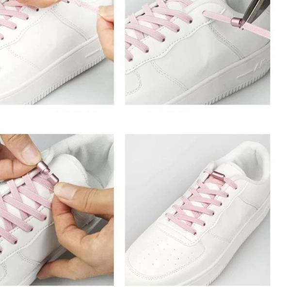 Tali Sepatu Elastis Elastic Shoe Lace Lock Ulir - navy