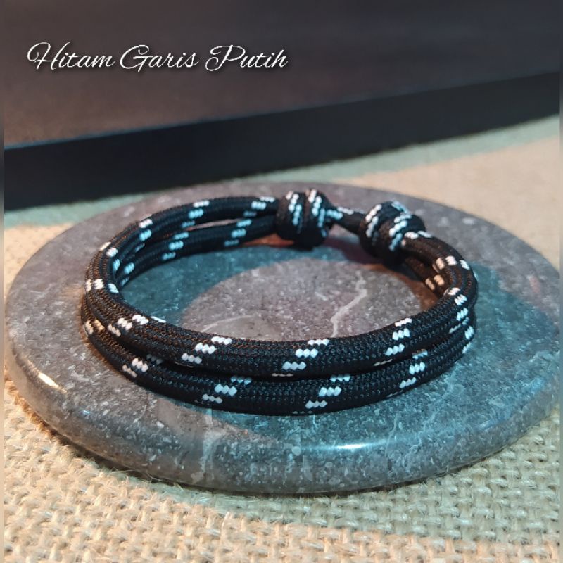 Gelang Simple 4mm Tali Gelang Paracord Sliding Knot Bebas Pilih Warna