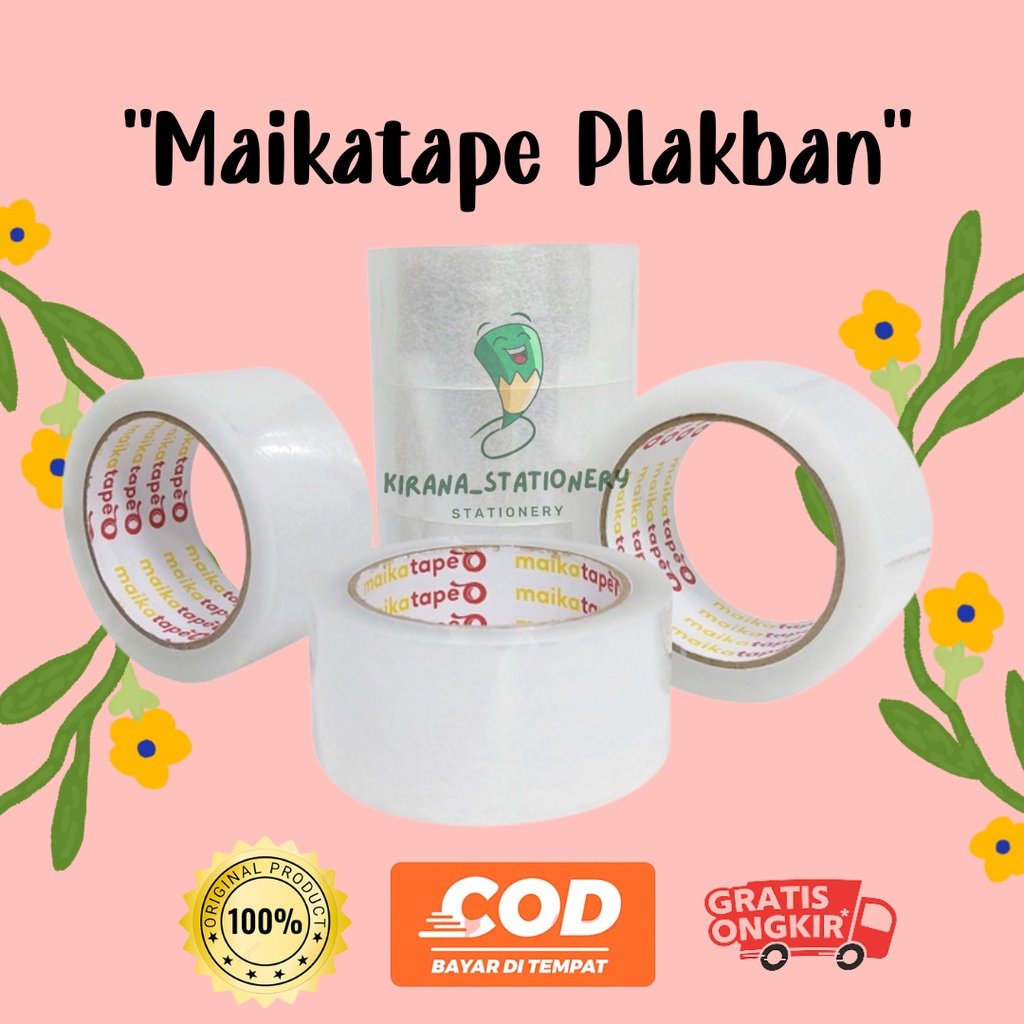 

ISOLASI LAKBAN BENING PLAKBAN OPP TAPE BENING MAIKATAPE 48 MM MURAH