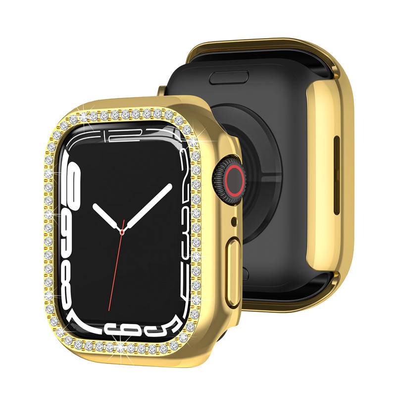 Cover Pelindung bumper Hias Berlian Bling Untuk Apple Watch Seri 8 7 6 5 4 3 2 1 SE2 45mm 41mm 42mm 40mm 38mm