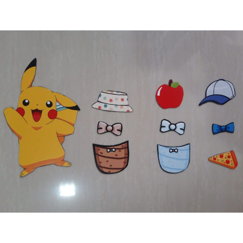 Bp Bpan Orang Orangan Pokemon / Pikachu Mainan Anak Edukasi Bongkar Pasang Baju Magnet