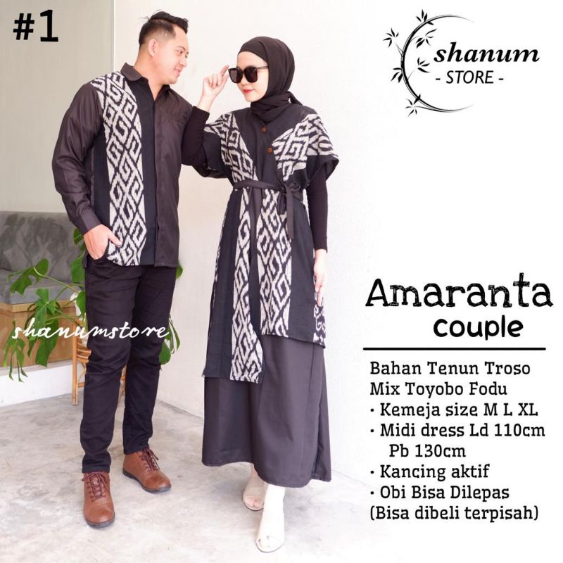 Batik Couple Modern Batik Couple Pasangan Ori Tenun Troso Kemeja M L XL Gamis Allsize Amaranta Coupl
