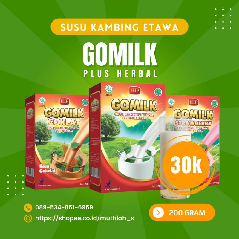 

(bonus jahe) GOMILK susu kambing etawa terbaik