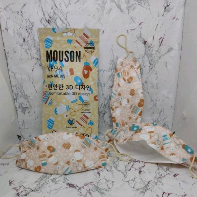 Masker KF94 Mouson Motif Winter Apricot Isi 10 Pcs t-anekaberkatsukses dijamin