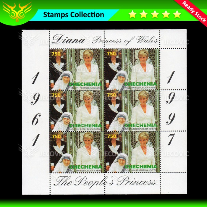 

Chechenia Diana Princess of Wales 1997 , Prangko Souvenir Sheets