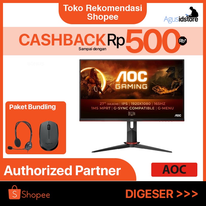 Monitor AOC 24G2SPU [ 24 Inch IPS 1080p - 165Hz - HDMI DP - Speaker USB - Vertikal ]