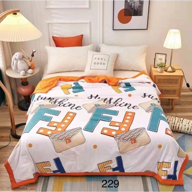 Selimut Katun Halus/ Bedcover Katun Aesthetic Termurah Terlaris King Size 180x200/200x230 Korean Design