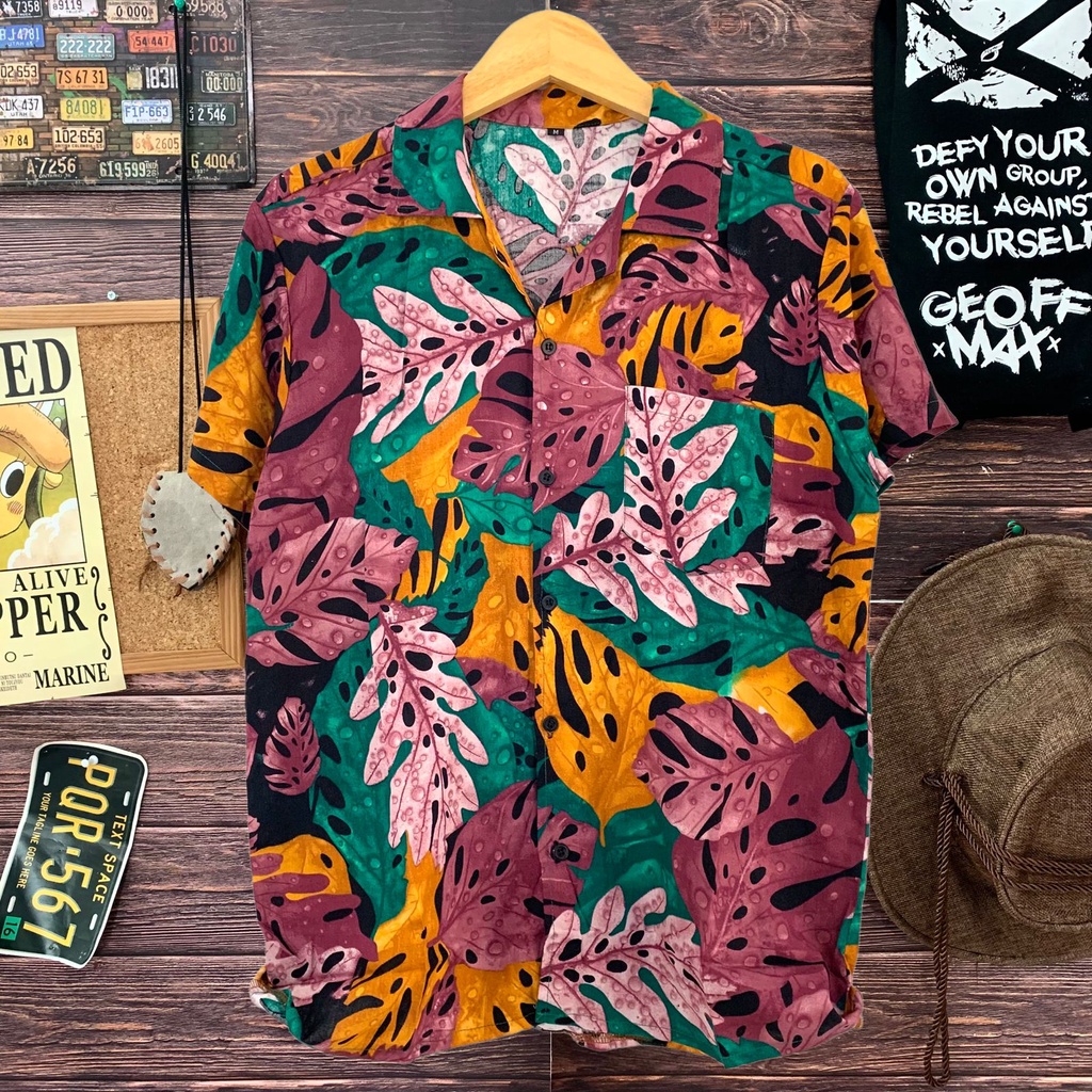 kemeja hawai amarilo pria kemeja motif batik kemeja casual
