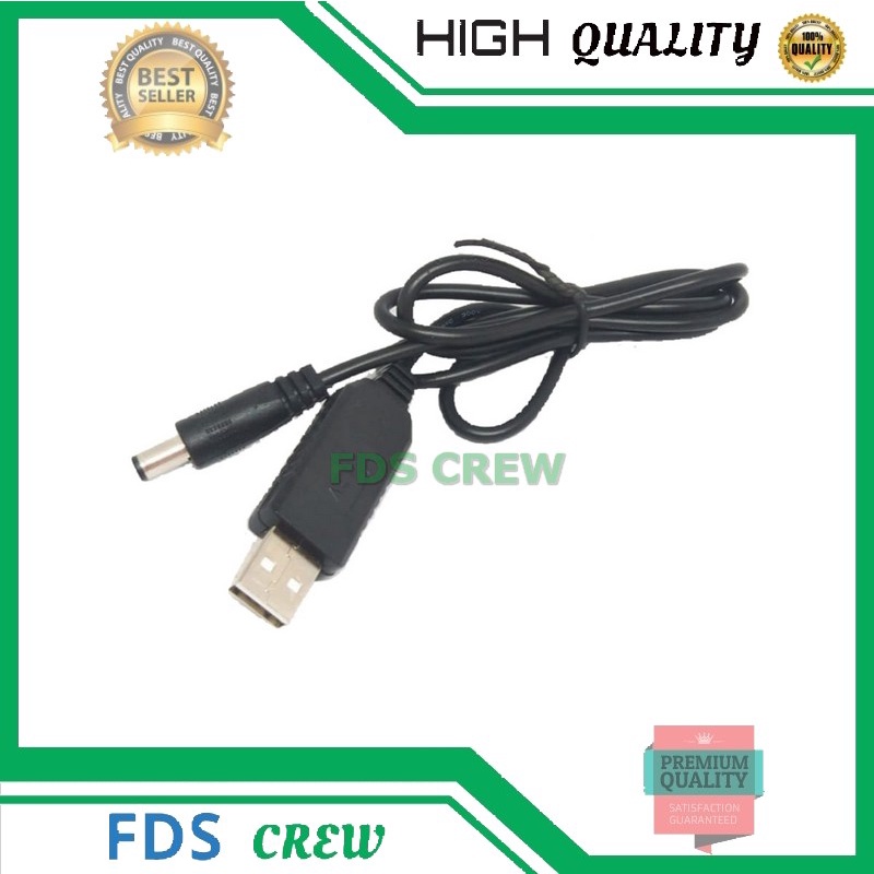 Kabel USB DC Step Up 5V To 12V POWERBANK Router Modem Wifi Jack 5.5 mm