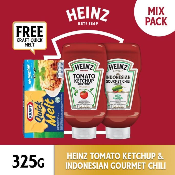 

HEINZ Saus Tomat, Sambal Indonesia 325g, Kraft Keju Quick Melt 165g