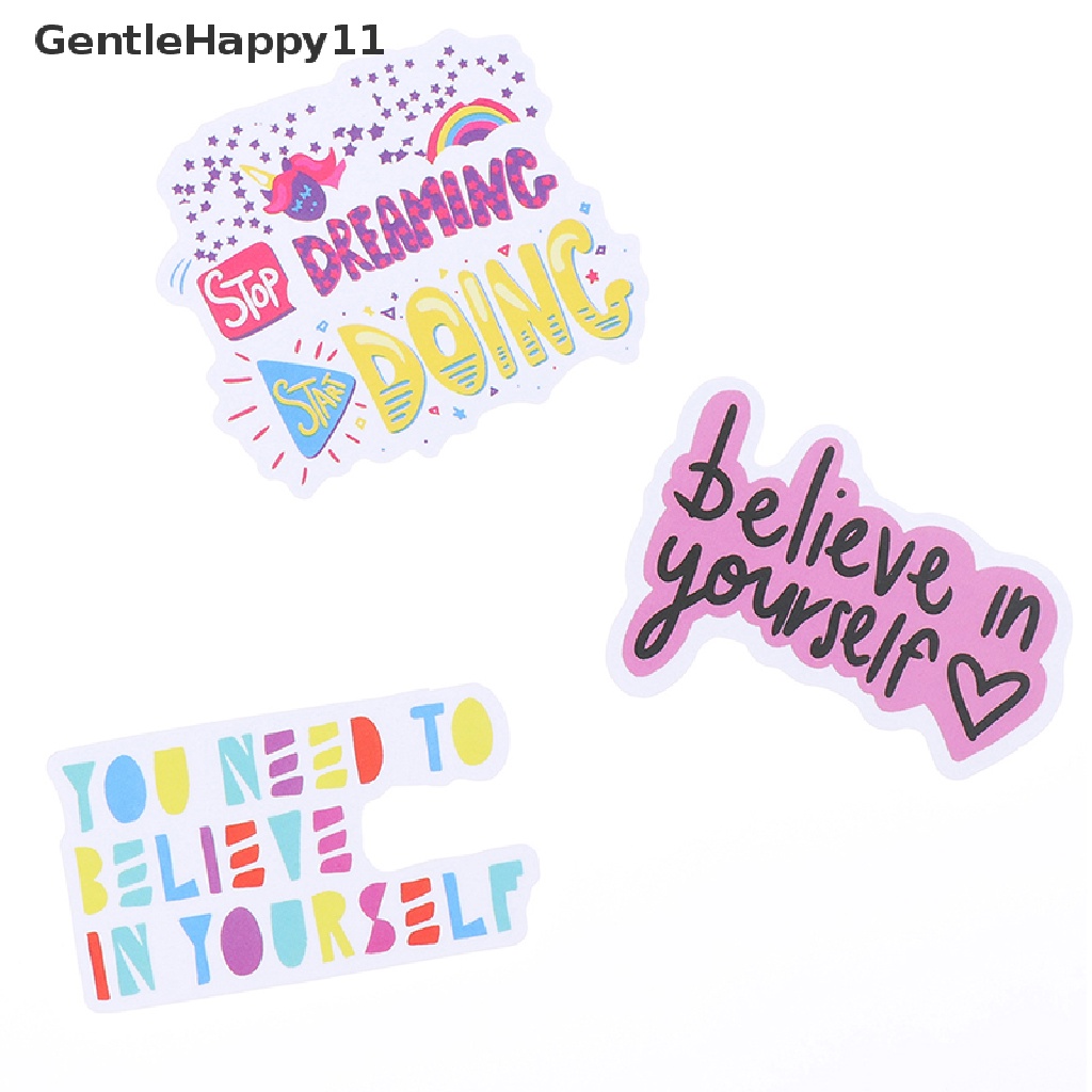 GentleHappy 50PCS/Set Motivational Phrases Sticker Inspirational Life DIY Laptop Study Room id