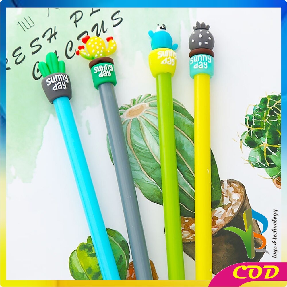 RB-A16 Pulpen Gel Karakter Kaktus / Pena Kaktus / Bolpen Gel / Pulpen Lucu Unik Bentuk Pot Kaktus