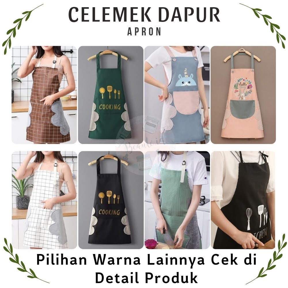 Apron Celemek Masak Dapur Berkualitas Premium Pelindung Pakaian Anti Kotor Noda Minyak Celemek Koki Anti Basah Model Lucu / Keren Cooking / Baking Chef Apron