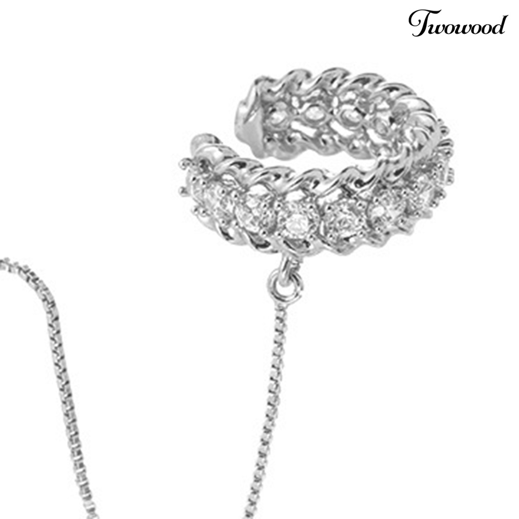 1 Pc Anting Klip Model Twist Cube Zirconia Gaya Retro Untuk Pesta Pernikahan