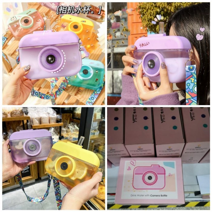 Botol Minum Camera Kids / Anak Viral Tiktok 400 ml
