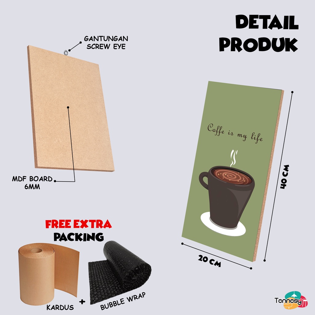 HIASAN DINDING WALL DECOR PAJANGAN POSTER DEKORASI KAMAR RUMAH COFFEE LOGO KOPI