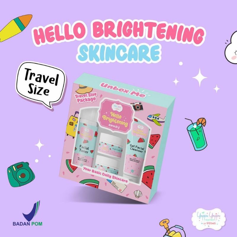 (READY) SKINCARE TRAVEL SIZE SET YEPPU YEPPU BY KIYOWO PAKET PERAWATAN