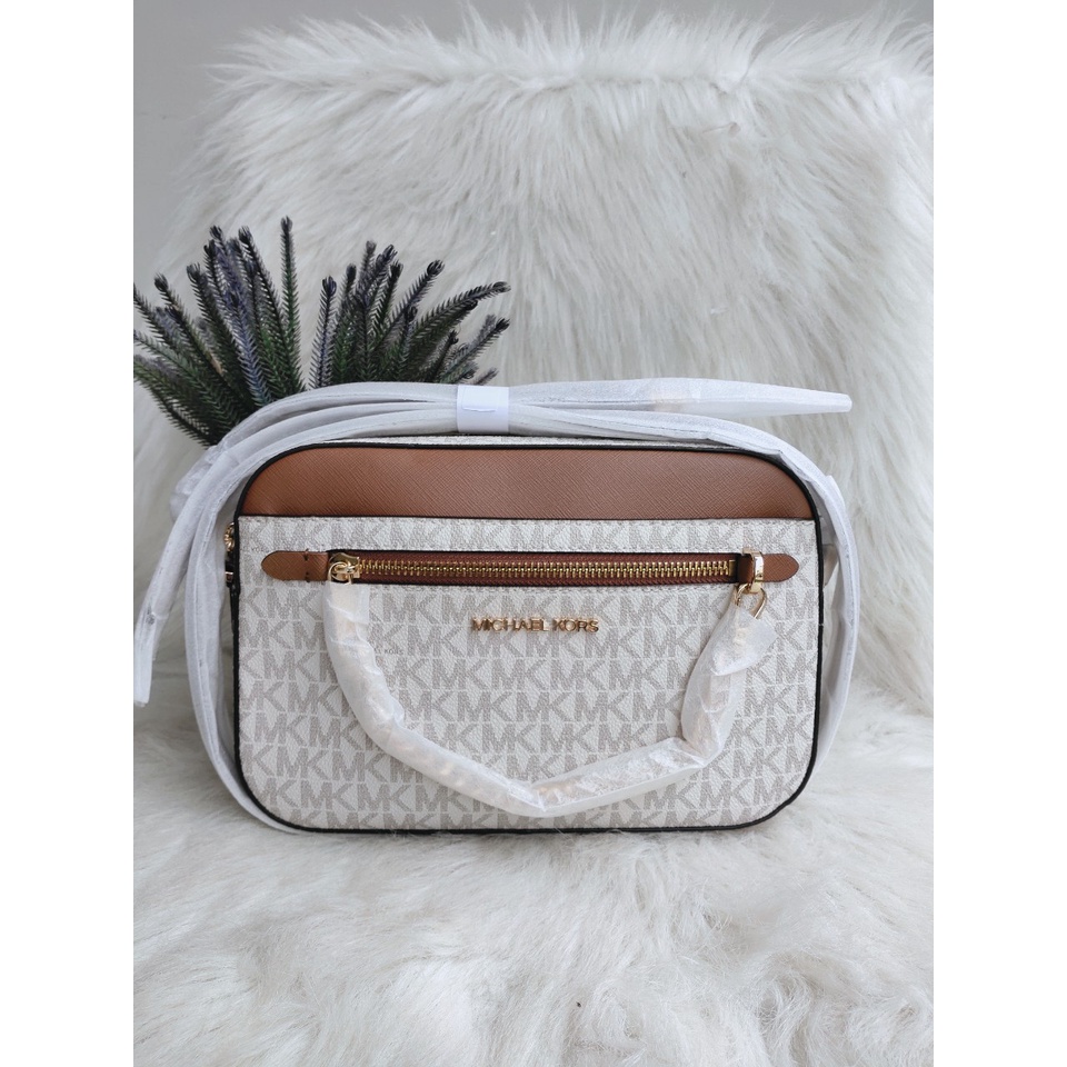 Tas MK jet set large zip chain crossbody bag sign