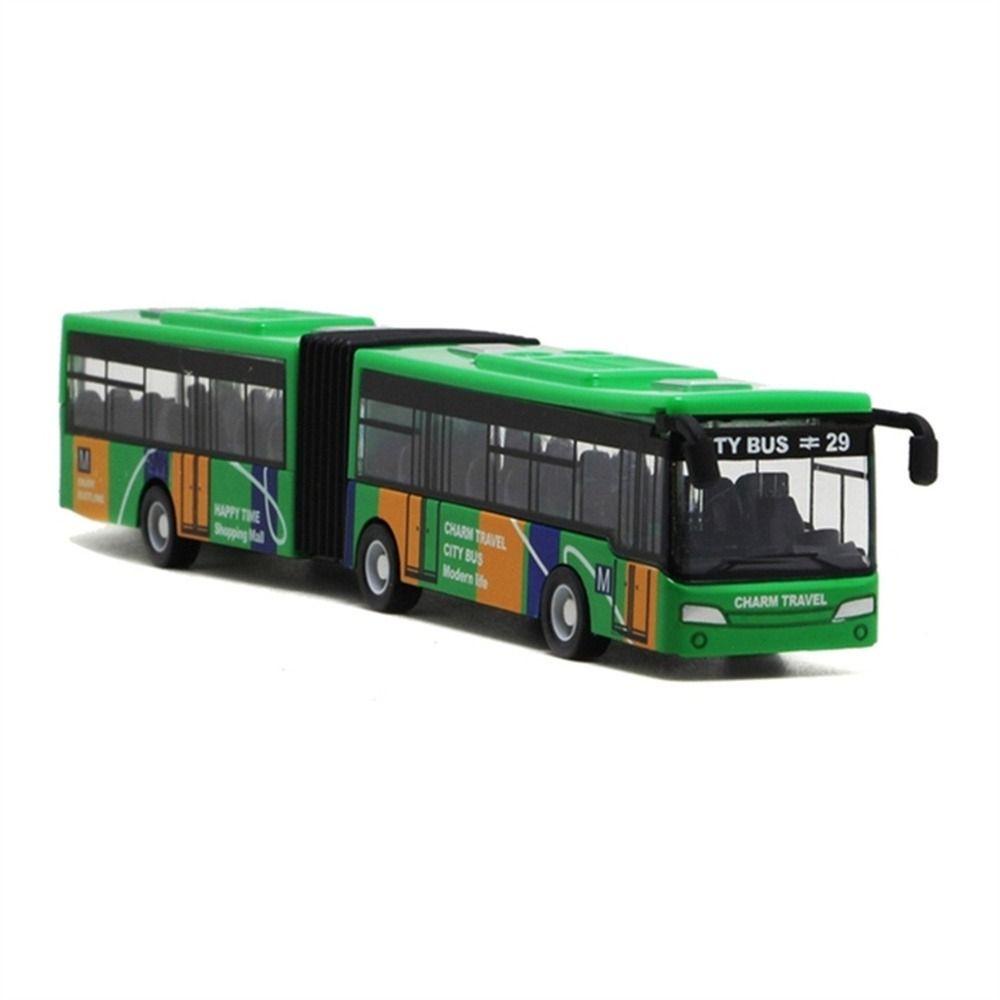 NEEDWAY Diecast Bus Mainan Hadiah Ulang Tahun Hadiah Untuk Anak Kendaraan Set Mainan Kendaraan Mobil Model Bis Mainan Edukasi Articulated Bus