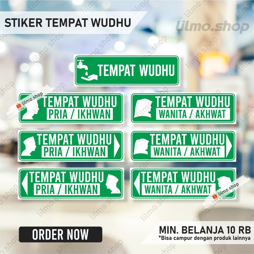 

Stiker Tempat Wudhu, Stiker Penunjuk Tempat Wudhu, Stiker Mushola