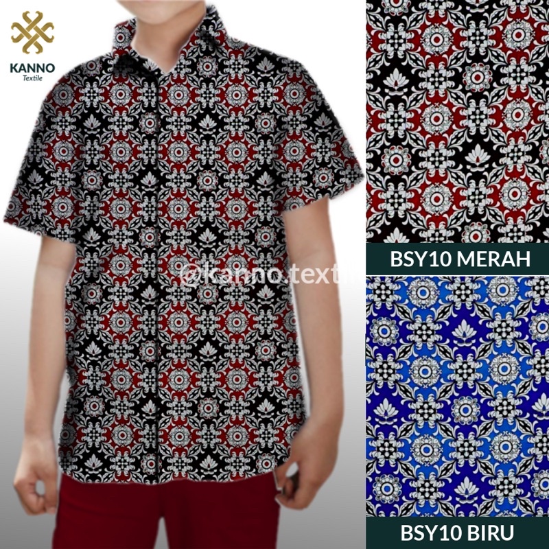 KAIN BATIK SERAGAM SEKOLAH SD SMP BAHAN BSY SANWOS BSY10 WARNA MERAH/BIRU