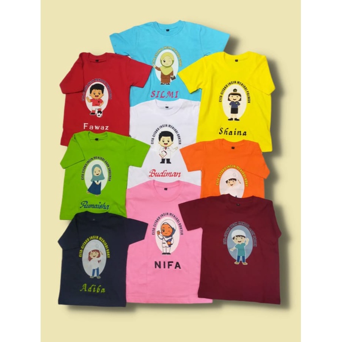 KAOS ANAK CITA CITAKU FREE CUSTOM BORDIR NAMA SUKA SUKA