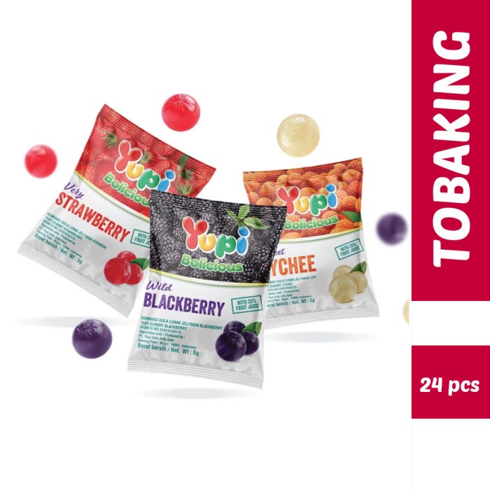 

Cahayadstore Yupi Bolicious Box Isi 24 Leci Strawberry Blackberry Mandarin Grape