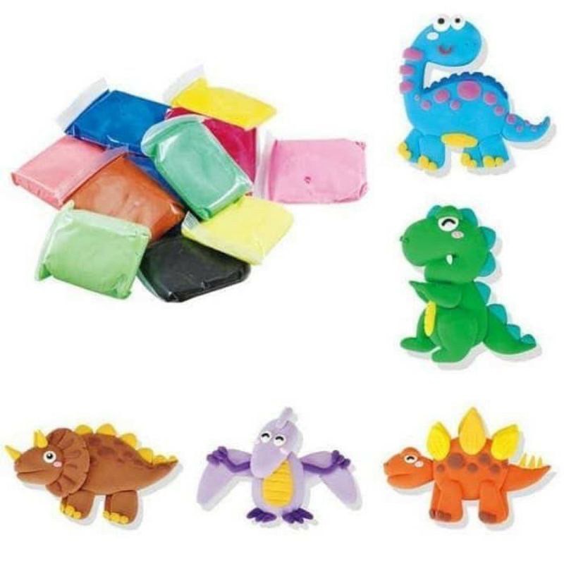 Mainan Clay Polymer Anak Rainbow / Mainan Plastisin Clay anak 12 in 1