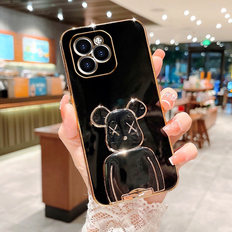 Soft Case Silikon Motif Beruang Untuk iPhone 6 6S Plus 7 8 Plus XR XS Max 11 Pro Max SE