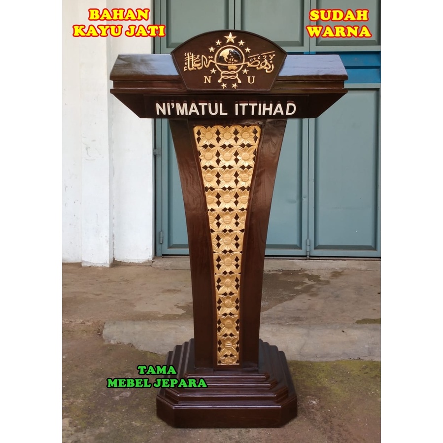 Podium NU Kayu Jati Mimbar Masjid NU