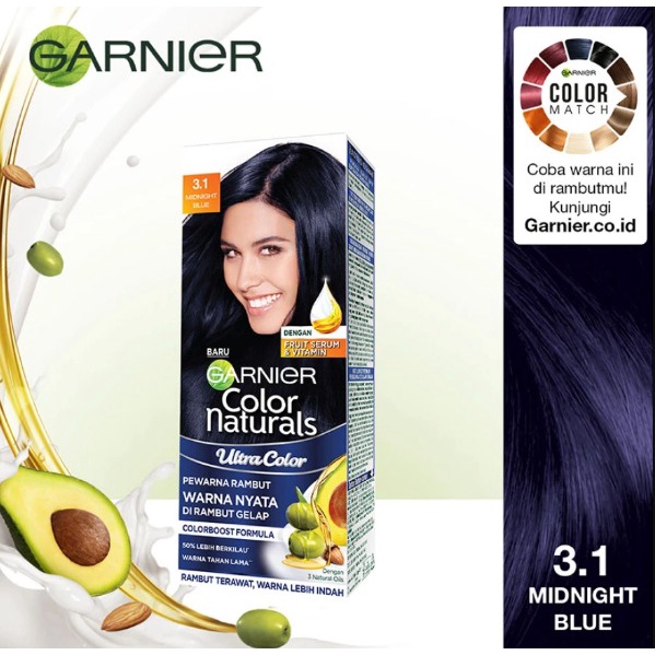 GARNIER HAIR COLOR NATURAL NO 3.1 MIDNIGHT BLUE  Kotak/Box exp 2024