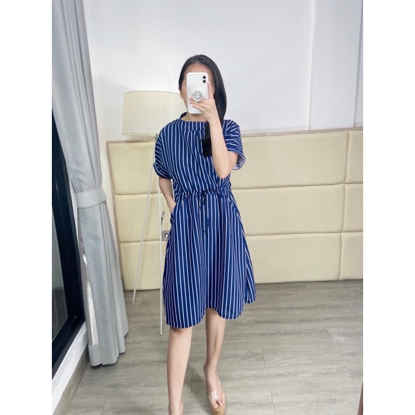 Dress casual wanita / dress strip coksu / K 8538