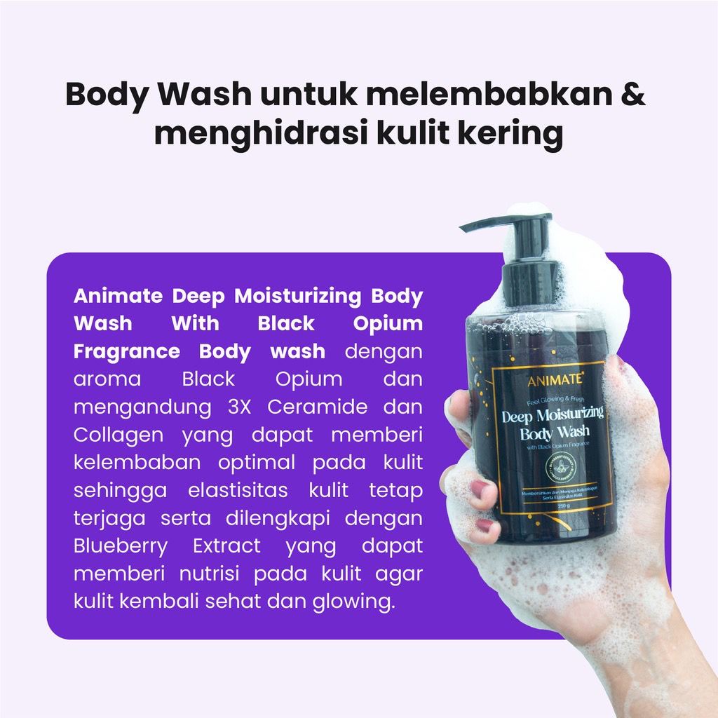 ANIMATE Deep Moisturizing Body Wash With Black Opium Fragrance 250ml