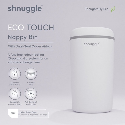 Shnuggle Eco Touch Nappy Bin - Tempat Sampah Popok Diapers Trash Can Tempat Sampah Popok Baby