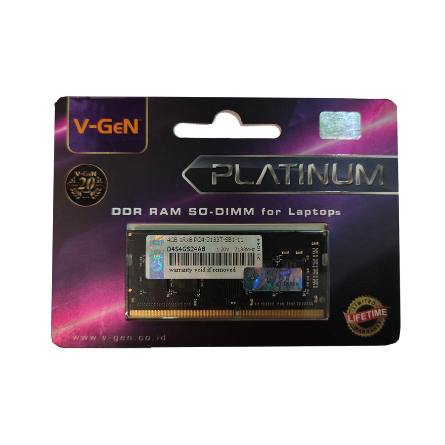 Ram Laptop VGeN DDR4 4gb 8gb 16gb PC17000 2133Mhz V-GeN Sodimm Platinum