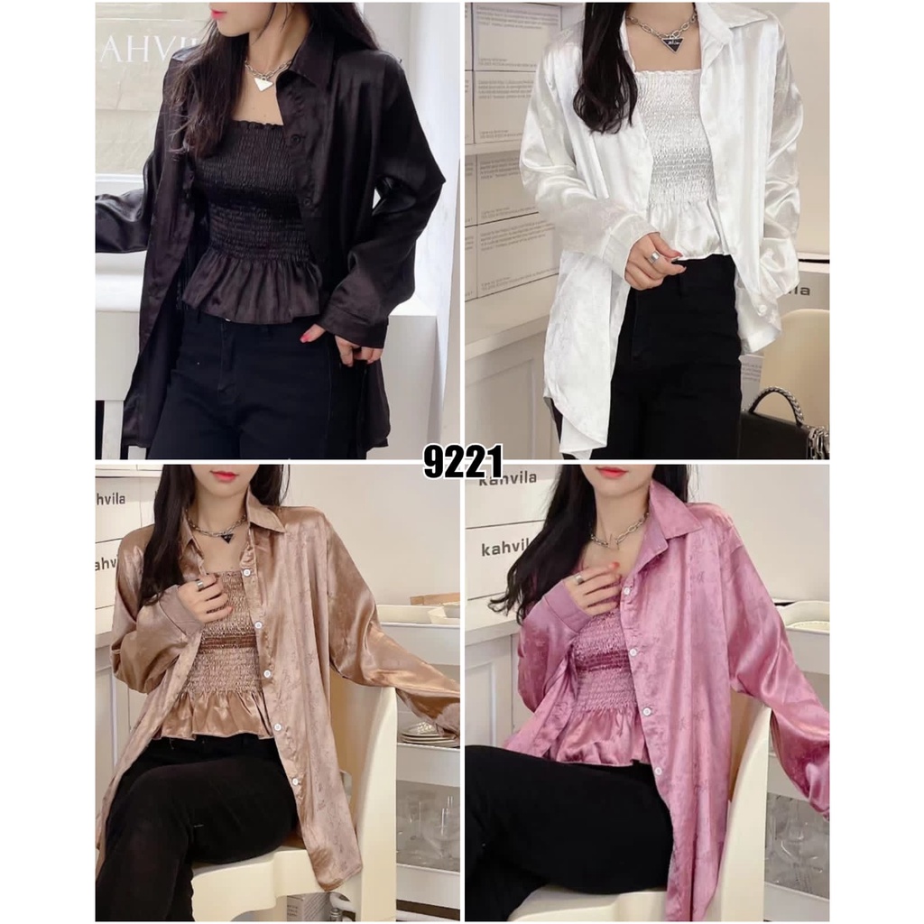 Baju Kemeja Wanita | Kemeja Lengan Panjang / kemeja satin silk / kemeja impor / kemeja murah / kemeja viral / kemeja import/ kemeja cewek branded/kemeja kasdual/kemeja iner/kemeja plus iner