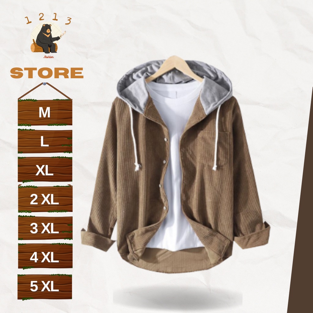 Jaket Hoodie Pria Cream