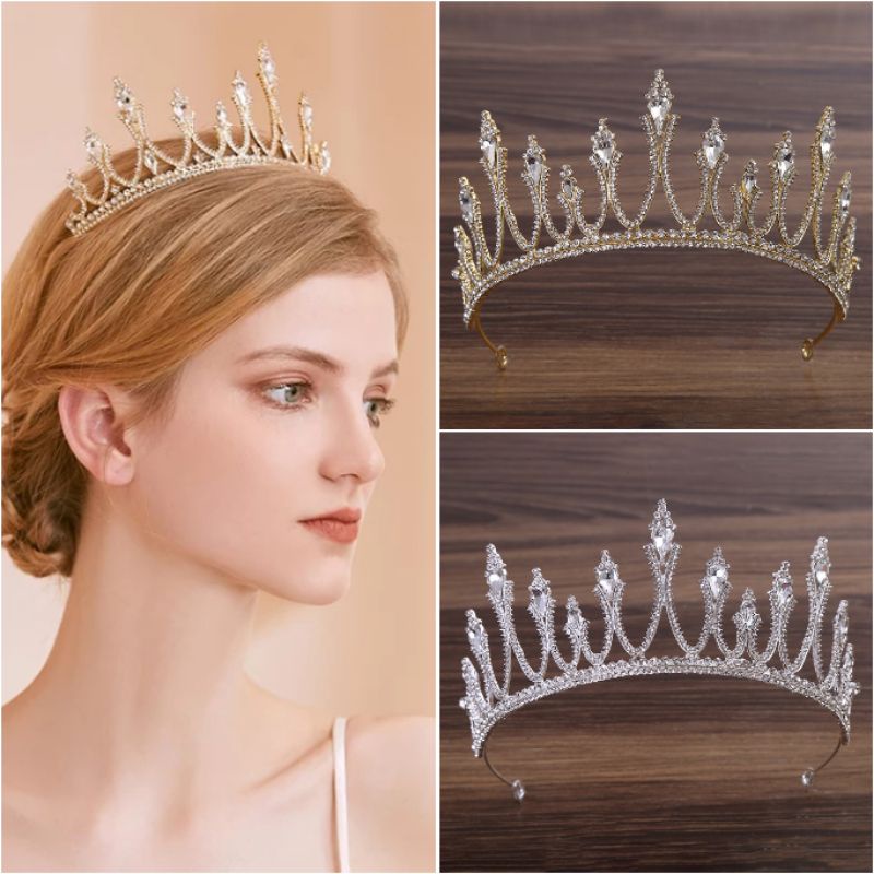 Tokyo Crown - Mahkota Tiara Kristal Silver &amp; gold