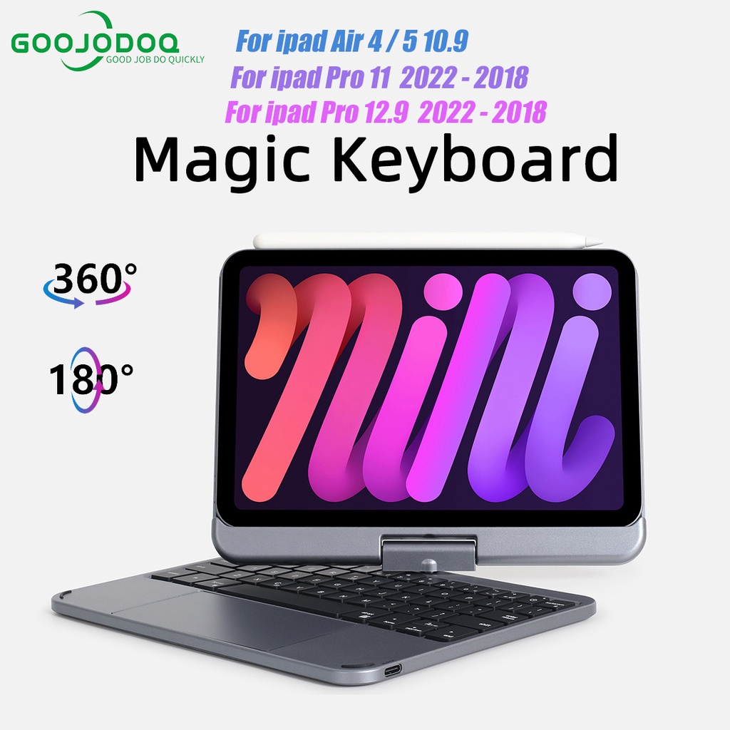 Jual GOOJODOQ for iPad Case with Magic Keyboard Bluetooth Wireless