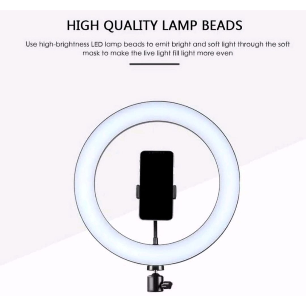 Ring Light Fill LED 26CM+Holder HP-Lampu Make Up Vlog TikTok Vlogger Live Steaming-Streamer-Ring Light Lampu Photo Selfie Make Up