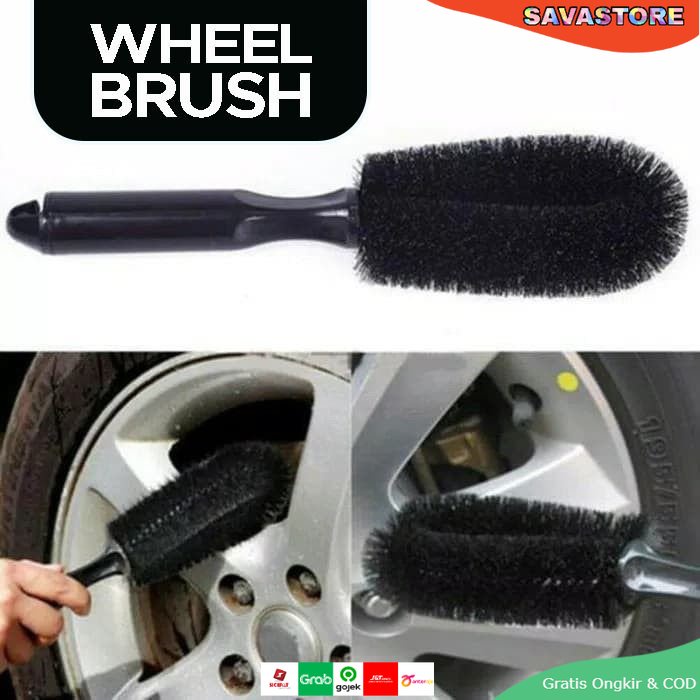 Sikat Detailing Anti Lecet Premium - Sikat Velg Pembersih Velg Pelek Ban Mobil Motor Wheel Brush Bulu Halus