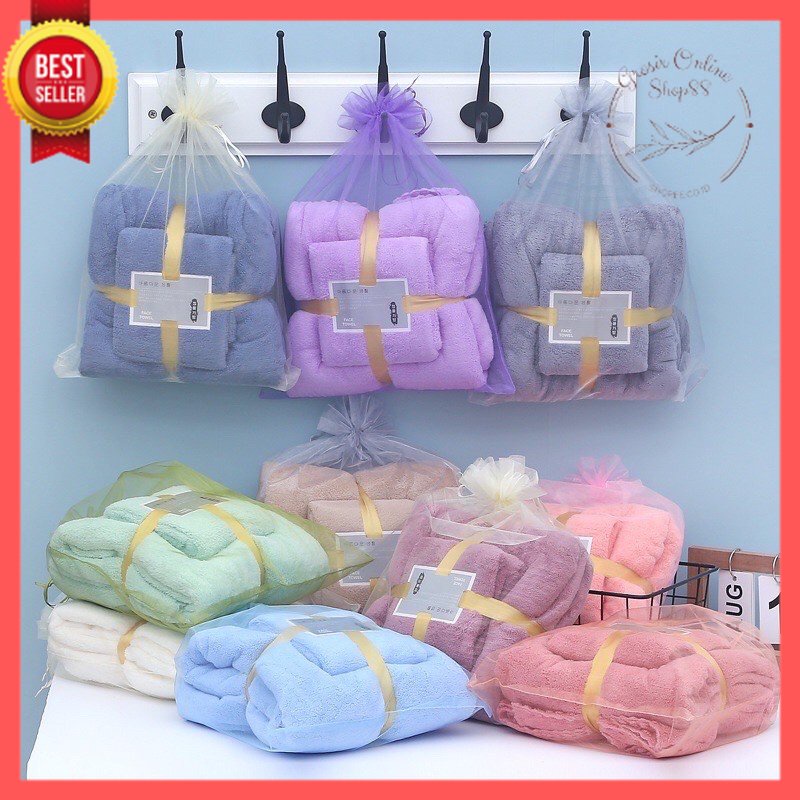 GOS - D311 - HANDUK 2IN1 COTTON TOWEL Bahan Lembut