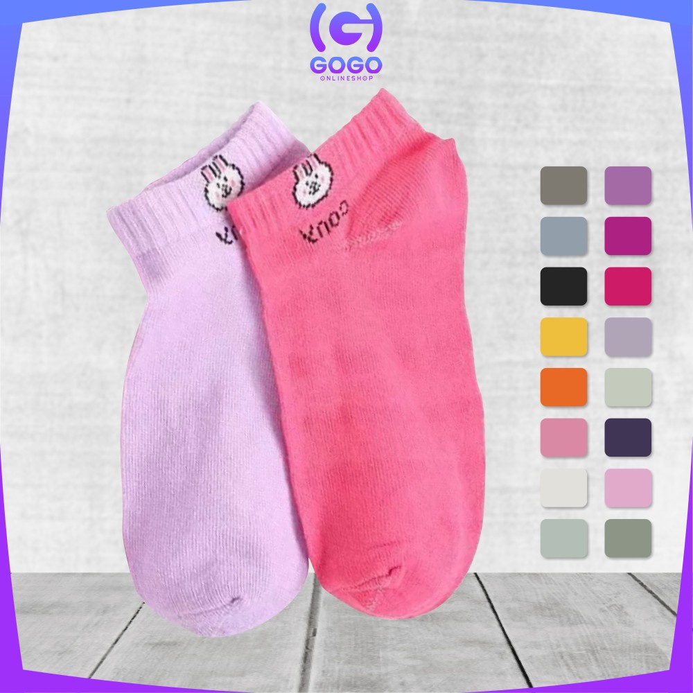 GOGO-P55 Kaos Kaki Pendek Dewasa Motif Karakter / Kaos Kaki Ankle Wanita Kaos Kaki Semata Kaki Polos Cewek Kekinian