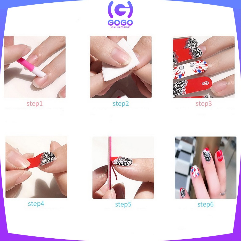 GOGO-K54 Stiker Kuku Wanita Nail Art Sticker / Sticker Kuku Fashion Wanita Murah Anti Air / Stiker Kuku Korea Murah