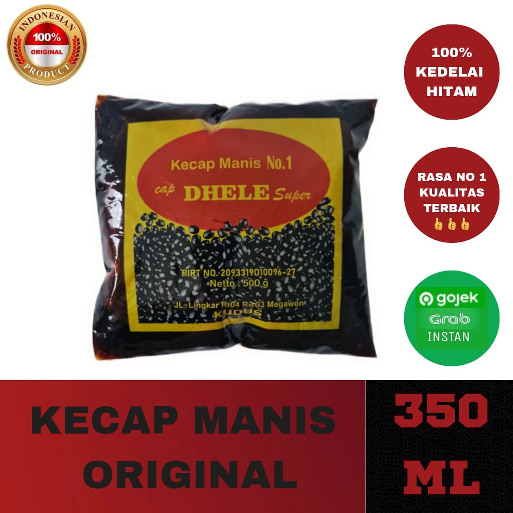 

KECAP MANIS DHELE SUPER NON MSG 1/2 KG (350 ML)