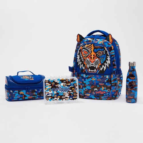 Smiggle Hey Tiger Blue Backpack Lunchbox Pencil Case