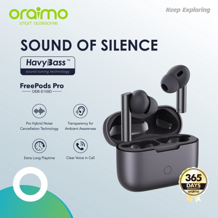 Oraimo Freepods Pro TWS Bluetooth Earphone Wireless Headset OEB E108D