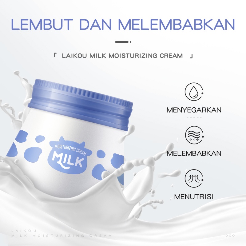 LAIKOU Milk Brightening Krim Wajah Pagi dan Malam Pelembab Menutrisi 55g