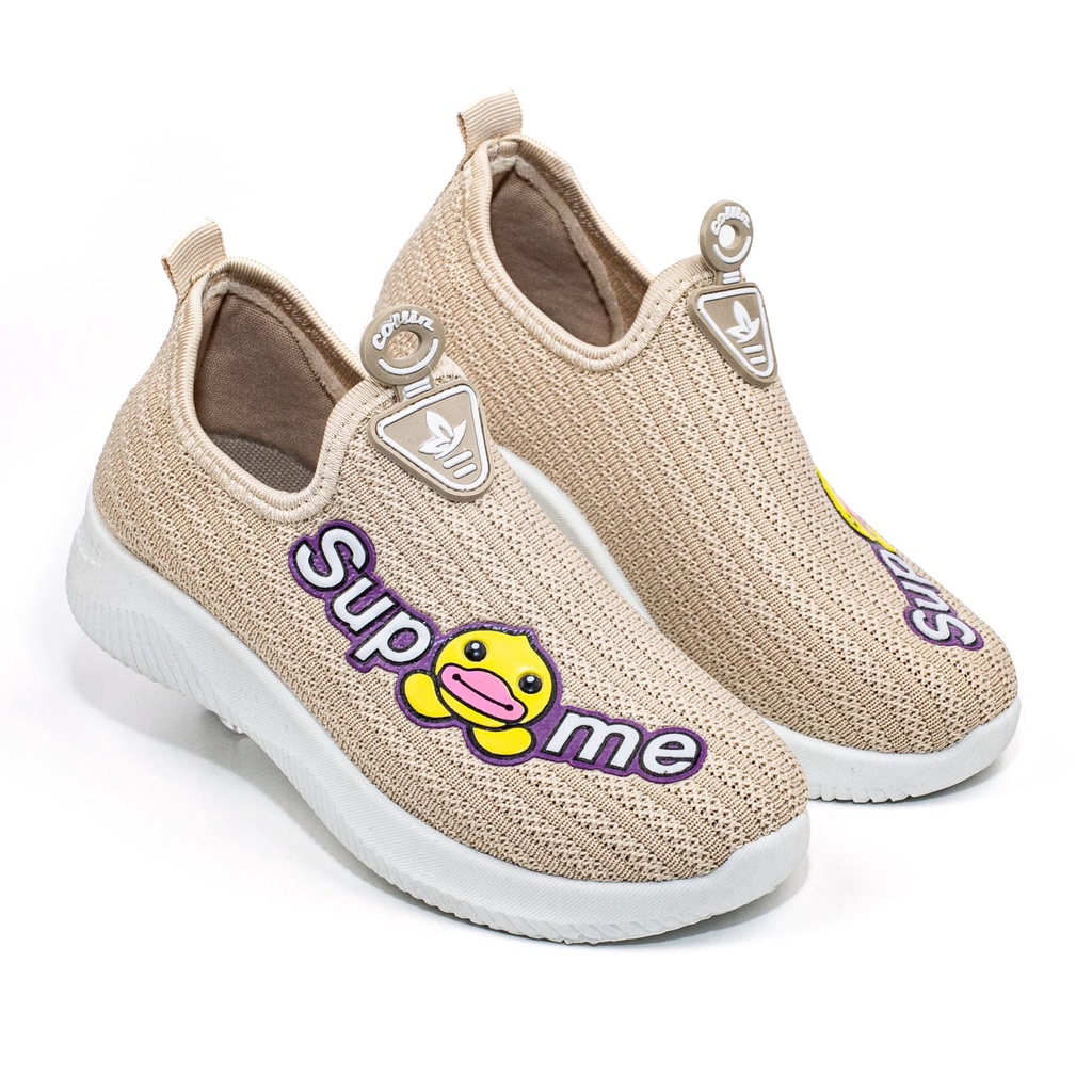 Sneakers Slip On Anak Anak Tanggung Tanpa Tali Motif Duck Supreme E103